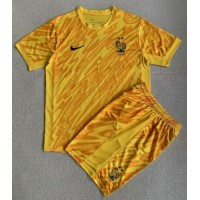 Camisa de time de futebol França Goleiro Replicas 1º Equipamento Infantil Europeu 2024 Manga Curta (+ Calças curtas)